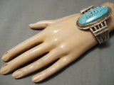 Vivid Spiderweb Turquoise Vintage Native American Navajo Sterling Silver Bracelet-Nativo Arts