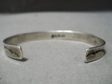 Spectacular Vintage Native American Zuni Cerrillos Turquoise Sterling Silver Bracelet Old-Nativo Arts