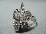 Awesome Navajo Sterling Silver Horny Toad Ring Native American-Nativo Arts