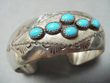 Signed Vintage Native American Navajo Turquoise Sterling Silver Bracelet-Nativo Arts