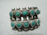 Native American Early Vintage Zuni Cerrillos Turquoise Sterling Silver Ring Old-Nativo Arts