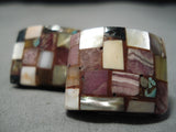 Important Zuni Bryan Tom Turquoise Sterling Silver Native American Cufflinks!-Nativo Arts