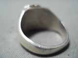 Beautiful Vintage Zuni Mother Of Pearl Sterling Silver Ring Native American Old-Nativo Arts