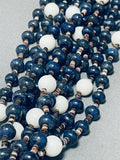 Native American Very Rare Rounded Lapis Rye Whitegoat Shell Heishi Necklace-Nativo Arts