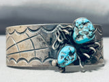 Opulent Vintage Spider Native American Navajo Turquoise Sterling Silver Bracelet-Nativo Arts