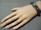 Important Native American Navajo Albert Jake Carico Lake Turquoise Sterling Silver Bracelet-Nativo Arts