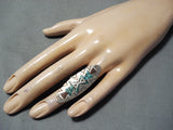 Expressive Vintage Navajo Turquoise Sterling Silver Ring Native American Old-Nativo Arts