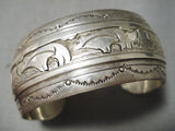 Astounding Vintage Navajo Sterling Silver Bracelet Native American Old-Nativo Arts