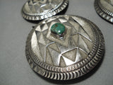 One Of Biggest Vintage Native American Navajo Green Turquoise Sterling Silver Concho Belt-Nativo Arts