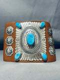 One Of The Best Vintage Native American Navajo Hand Sterling Silver Turquoise Ketoh Bracelet-Nativo Arts