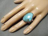 Thick And Heavy!! Vintage Native American Navajo Carico Lake Turquoise Sterling Silver Ring-Nativo Arts