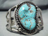 Museum Vintage Native American Navajo #8 Turquoise Sterling Silver Bracelet-Nativo Arts
