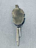 Traditional Vintage Native American Navajo Old Kingman Turquoise Sterling Silver Pendant-Nativo Arts
