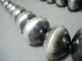 Huge Hand Forged Sterling Silver Vintage Native American Navajo Necklace-Nativo Arts