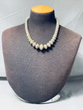 Sturdy Hand Tooled Vintage Native American Navajo Sterling Silver Necklace-Nativo Arts