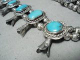 Bisbee Turquoise Vintage Native American Navajo Sterling Silver Squash Blossom Necklace Old-Nativo Arts