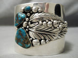 Colossal Blue Thunder Turquoise Vintage Native American Navajo Sterling Silver Bracelet-Nativo Arts