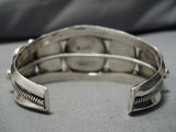 Superlative Vintage Native American Navajo Blue Gem Turquoise Sterling Silver Bracelet Cuff Old-Nativo Arts