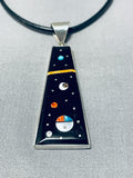 Herm Smith Night Sky Native American Navajo Turquoise Sterling Silver Necklace-Nativo Arts