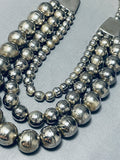 Best Vintage Native American Navajo Hand Tooled Sterling Silver Bead Necklace-Nativo Arts
