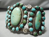 One Of The Best Vintage Native American Navajo Turquoise Sterling Silver Cluster Bracelet-Nativo Arts