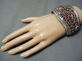 Magnificent Navajo Coral Sterling Silver Bracelet Native American-Nativo Arts