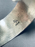 Noteworthy Vintage Signed Native American Hopi Handcarved Storyteller Sterling Silver Bracelet-Nativo Arts