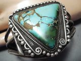 Best Vintage Native American Navajo Triangle Damale Turquoise Sterling Silver Bracelet Old-Nativo Arts