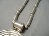 One Of Best Vintage Native American Navajo Hand Wrought Tubule Sterling Silver Necklace-Nativo Arts