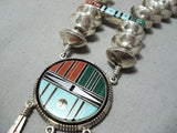 Important Vintage Native American Navajo Ernest Benally Turquoise Sterling Silver Necklace-Nativo Arts