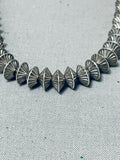 Hand Tooled Vintage Native American Navajo Sterling Silver Hogan Necklace-Nativo Arts
