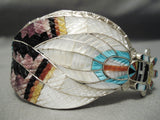 Important Vintage Zuni Native American Turquoise Maiden Sterling Silver Bracelet-Nativo Arts