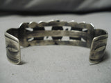 Very Rare Hachita Turquoise Vintage Native American Navajo Sterling Silver Bracelet-Nativo Arts