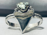 Desert Bloom Variscite Shark Tooth Vintage Sterling Silver Bracelet-Nativo Arts