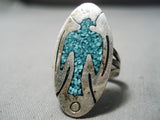 Picturesque Vintage Native American Navajo Turquoise Sterling Silver Ring Old-Nativo Arts