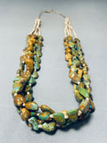 Native American One Of The Best Vintage Santo Domingo Green Turquoise Heishi Necklace-Nativo Arts