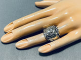 Superior Native American Navajo Handcarved Sterling Silver Horse Colossal Ring-Nativo Arts