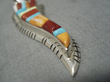 Native American Important Vintage Navajo David Tune Sterling Silver Turquoise Pendant-Nativo Arts