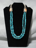 Native American Important Opulent Vintage Santo Domingo Turquoise Sterling Silver Necklace Old-Nativo Arts