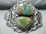 Fabulous Native American Navajo Damele Royston Turquoise Sterling Silver Bracelet-Nativo Arts