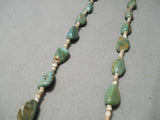 Native American Impressive Vintage Santo Domingo Royston Turquoise Sterling Silver Necklace-Nativo Arts