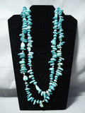 Astonishing Native American Navajo Royston Old Kingman Turquoise Sterling Silver Necklace-Nativo Arts