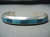 Dynamic Vintage Native American Zuni Turquoise Sterling Silver Bracelet-Nativo Arts