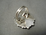 Huge Vintage Native American Navajo Carico Lake Turquoise Sterling Silver Satellite Ring-Nativo Arts