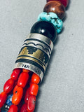 Drop Dead Gorgeous Singer Native American Navajo Sterling Silver Coral Necklace-Nativo Arts