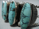 Museum Quality!! Vintage Native American Navajo Crow Springs Turquoise Sterling Silver Bracelet-Nativo Arts