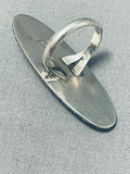 Exquisite Native American Navajo Coral Sterling Silver Ring Signed Thomas Nez-Nativo Arts