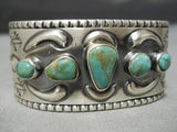 Heavy Jeff James Native American Navajo Royston Turquoise Sterling Silver Bracelet-Nativo Arts