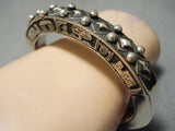 Ornamental Vintage Navajo Sterling Silver Bracelet Old Native American-Nativo Arts
