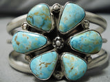 Rare Vintage Turquoise Mountain Sterling Silver Native American Bracelet Cuff-Nativo Arts
